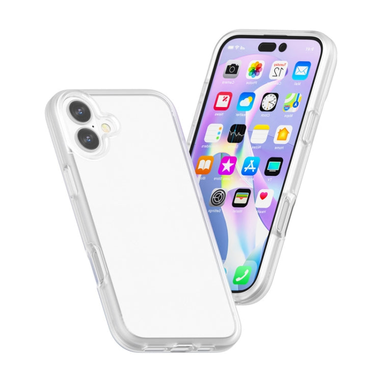 For iPhone 16 Rubber Oil Surface Solid Color Phone Case(White) - iPhone 16 Cases by buy2fix | Online Shopping UK | buy2fix