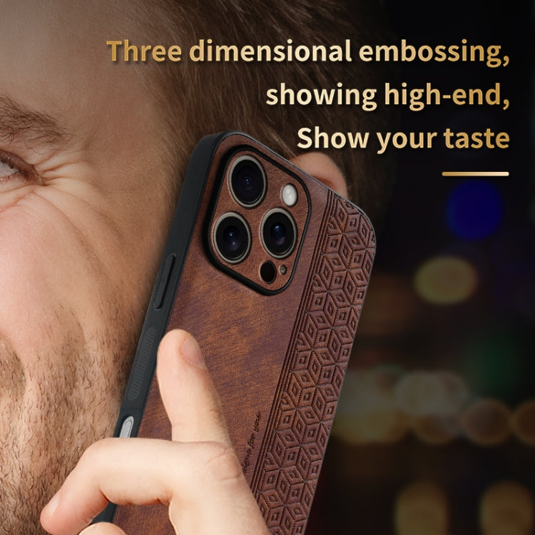 For iPhone 16 Pro AZNS 3D Embossed Skin Feel Phone Case(Brown) - iPhone 16 Pro Cases by AZNS | Online Shopping UK | buy2fix