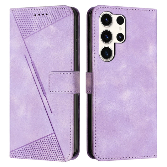 ForSamsung Galaxy S24 Ultra Dream Triangle Leather Phone Case with Long Lanyard(Purple) - Galaxy S24 Ultra 5G Cases by buy2fix | Online Shopping UK | buy2fix