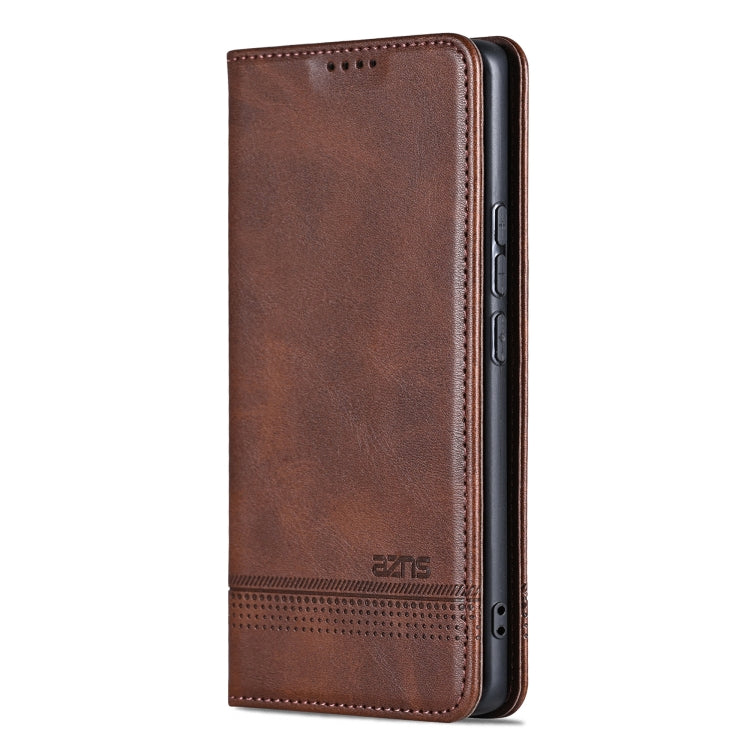 For OPPO Find X7 AZNS Magnetic Calf Texture Flip Leather Phone Case(Dark Brown) - OPPO Cases by AZNS | Online Shopping UK | buy2fix