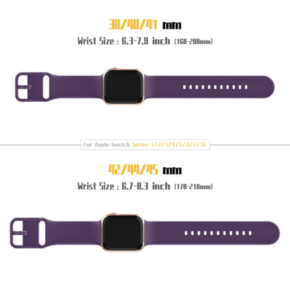 For Apple Watch SE 2022 44mm Pin Buckle Silicone Watch Band(Dark Purple) - Watch Bands by buy2fix | Online Shopping UK | buy2fix