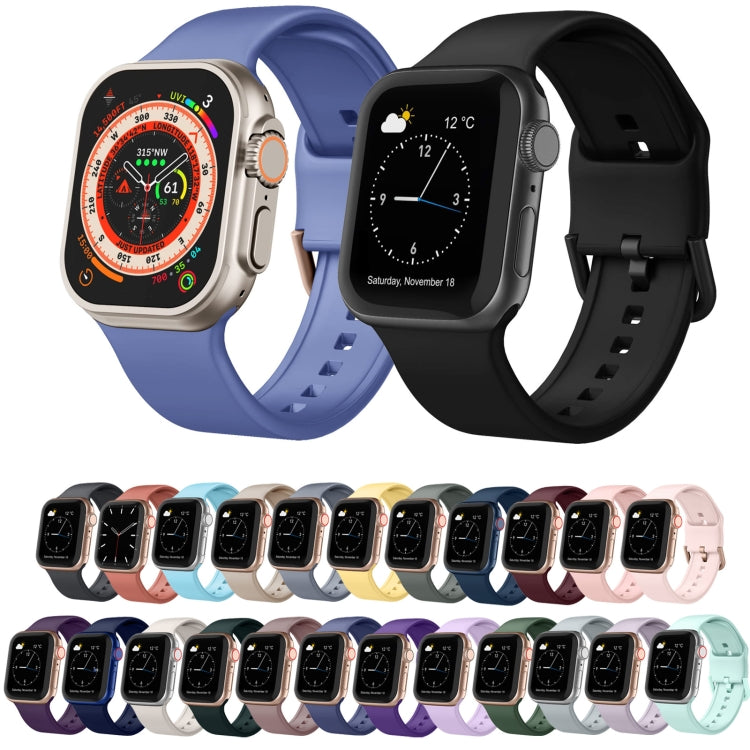 For Apple Watch Series 7 41mm Pin Buckle Silicone Watch Band(Smoked Purple) - Watch Bands by buy2fix | Online Shopping UK | buy2fix