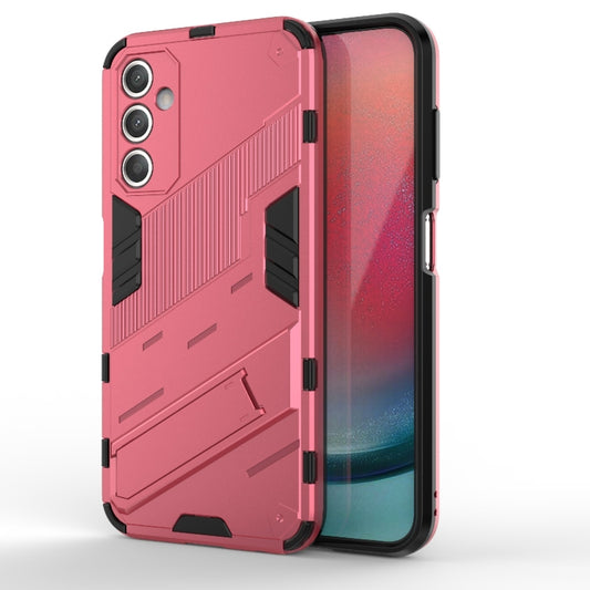 For Samsung Galaxy A25 5G Punk Armor 2 in 1 PC + TPU Shockproof Phone Case with Invisible Holder(Light Red) - Galaxy Phone Cases by buy2fix | Online Shopping UK | buy2fix