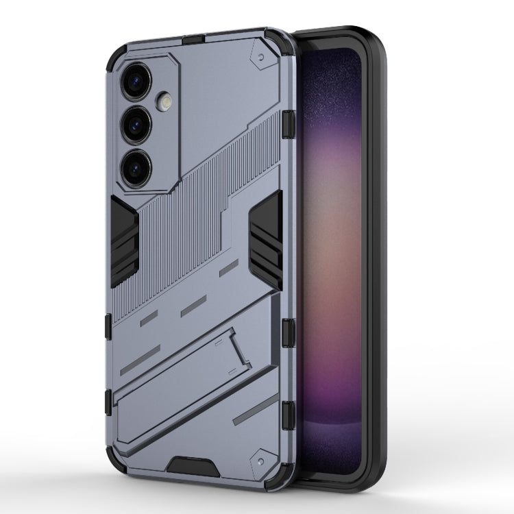 For Samsung Galaxy S23 FE 5G Punk Armor 2 in 1 PC + TPU Shockproof Phone Case with Invisible Holder(Grey) - Galaxy S23 FE 5G Cases by buy2fix | Online Shopping UK | buy2fix