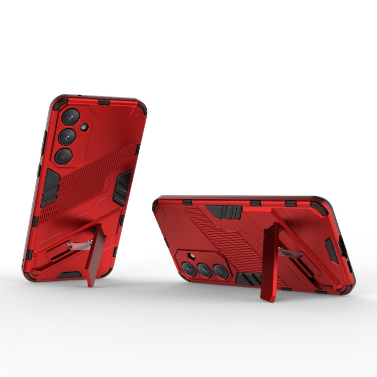 For Samsung Galaxy A55 5G Punk Armor 2 in 1 PC + TPU Shockproof Phone Case with Invisible Holder(Red) - Galaxy Phone Cases by buy2fix | Online Shopping UK | buy2fix