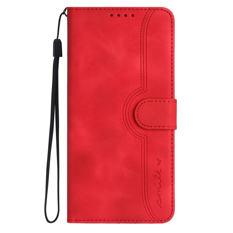 For iPhone SE 2024 Heart Pattern Skin Feel Leather Phone Case(Red) - More iPhone Cases by buy2fix | Online Shopping UK | buy2fix