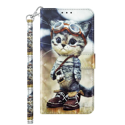 For Samsung Galaxy A55 5G 3D Painted Leather Phone Case(Naughty Cat) - Galaxy Phone Cases by buy2fix | Online Shopping UK | buy2fix