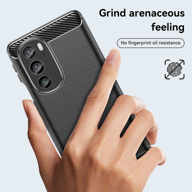 For Motorola Edge+ 2022 Brushed Texture Carbon Fiber TPU Phone Case(Black) - Motorola Cases by buy2fix | Online Shopping UK | buy2fix