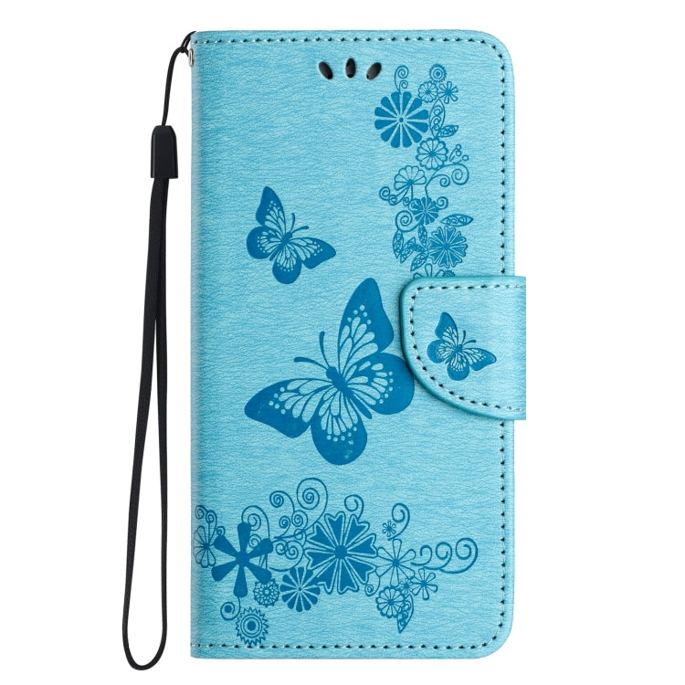 For Samsung Galaxy S24 Ultra 5G Butterfly Embossed Flip Leather Phone Case(Blue) - Galaxy S24 Ultra 5G Cases by buy2fix | Online Shopping UK | buy2fix