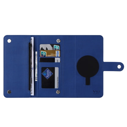 For iPhone 13 Pro Max ViLi GHB Series MagSafe Magnetic Zipper Leather Phone Case(Blue) - iPhone 13 Pro Max Cases by ViLi | Online Shopping UK | buy2fix