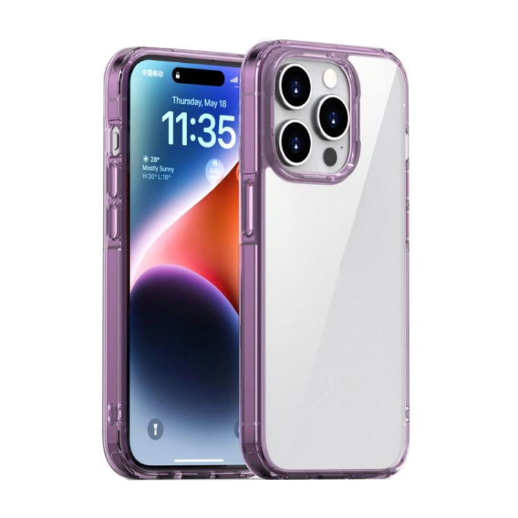 For iPhone 15 Pro Max iPAKY Aurora Series Shockproof PC + TPU Protective Phone Case(Transparent Purple) - iPhone 15 Pro Max Cases by iPAKY | Online Shopping UK | buy2fix