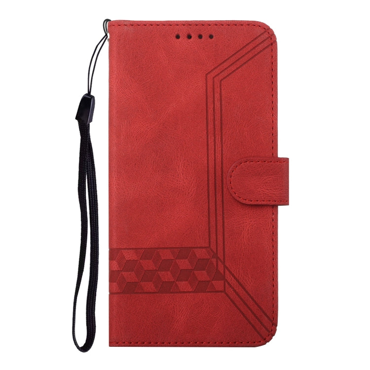 For Motorola Moto G Stylus 5G 2024 Cubic Skin Feel Flip Leather Phone Case(Red) - Motorola Cases by buy2fix | Online Shopping UK | buy2fix