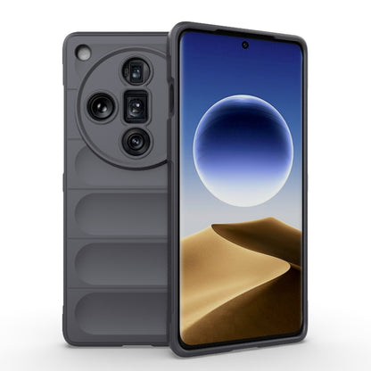For OPPO Find X7 Ultra 5G Magic Shield TPU + Flannel Phone Case(Dark Grey) - Find X7 Ultra Cases by buy2fix | Online Shopping UK | buy2fix