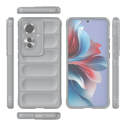 For OPPO Reno11 F 5G Global Magic Shield TPU + Flannel Phone Case(Grey) - Reno11 F Cases by buy2fix | Online Shopping UK | buy2fix