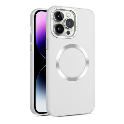 For iPhone 14 Pro Max CD Texture MagSafe Frosted Translucent Phone Case(White) - iPhone 14 Pro Max Cases by buy2fix | Online Shopping UK | buy2fix