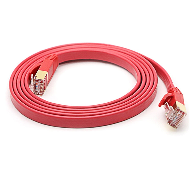 5m Gold Plated Head CAT7 High Speed 10Gbps Ultra-thin Flat Ethernet RJ45 Network LAN Cable(Red) - Lan Cable and Tools by buy2fix | Online Shopping UK | buy2fix