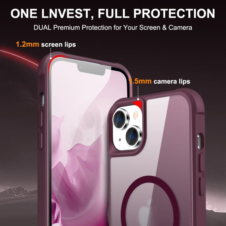For iPhone 15 Plus MagSafe Magnetic Phone Case(Wine Red) - iPhone 15 Plus Cases by buy2fix | Online Shopping UK | buy2fix