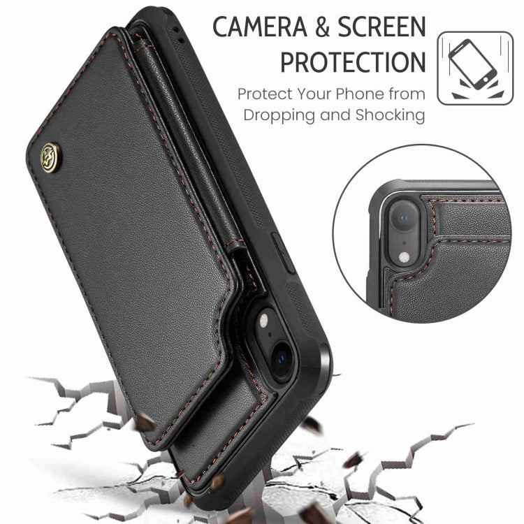 For iPhone XR CaseMe C22 Card Slots Holder RFID Anti-theft Phone Case(Black) - More iPhone Cases by CaseMe | Online Shopping UK | buy2fix