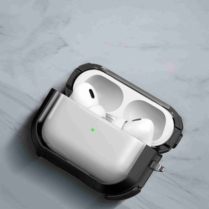 For AirPods 2 / 1 Thunder Transparent Armor Wireless Earphones Protective Case(Army Green) - For AirPods 1/2 by buy2fix | Online Shopping UK | buy2fix