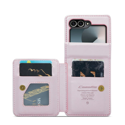 For Samsung Galaxy Z Flip6 5G CaseMe C22 PC+TPU Business Style RFID Anti-theft Leather Phone Case(Pink) - Galaxy Z Flip6 5G Cases by CaseMe | Online Shopping UK | buy2fix