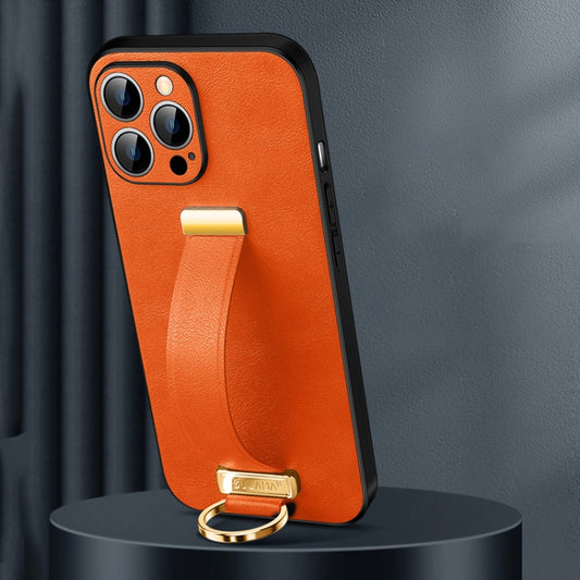 For iPhone 16 Pro SULADA Tide Cool Series PC + Leather Texture Skin Feel Phone Case(Orange) - iPhone 16 Pro Cases by SULADA | Online Shopping UK | buy2fix