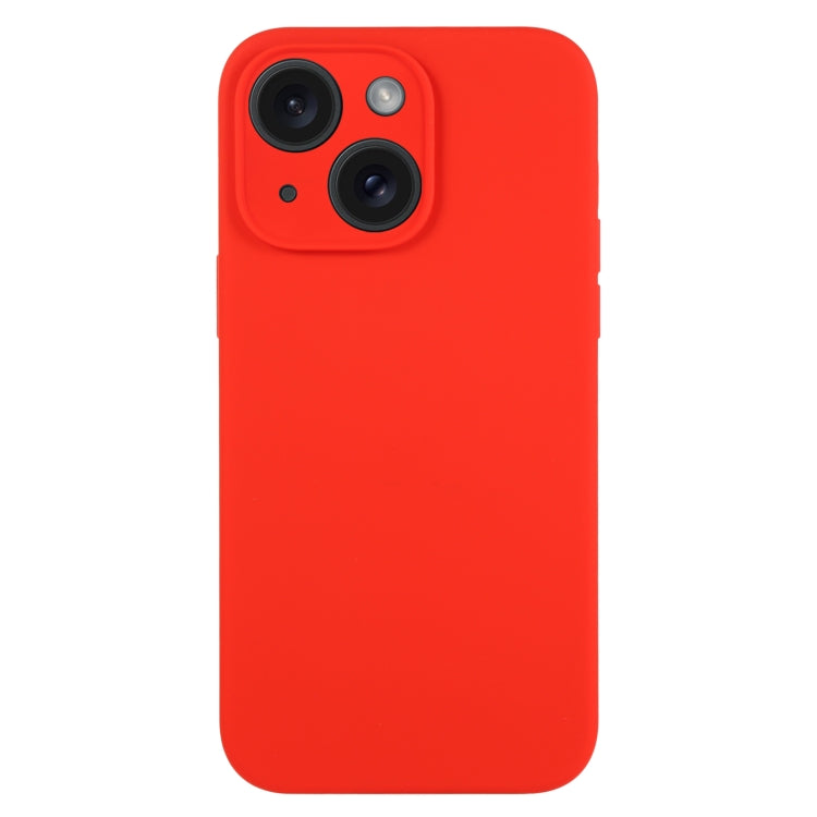 For iPhone 15 Pure Color Liquid Silicone Fine Pore Phone Case(Red) - iPhone 15 Cases by buy2fix | Online Shopping UK | buy2fix
