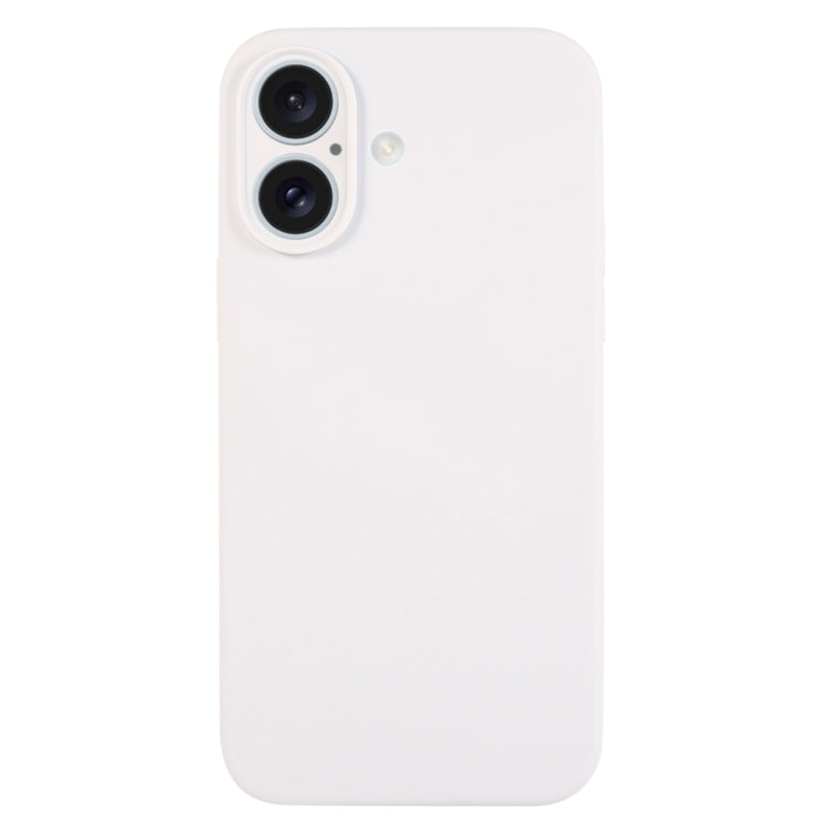 For iPhone 16 Pure Color Liquid Silicone Fine Pore Phone Case(White) - iPhone 16 Cases by buy2fix | Online Shopping UK | buy2fix