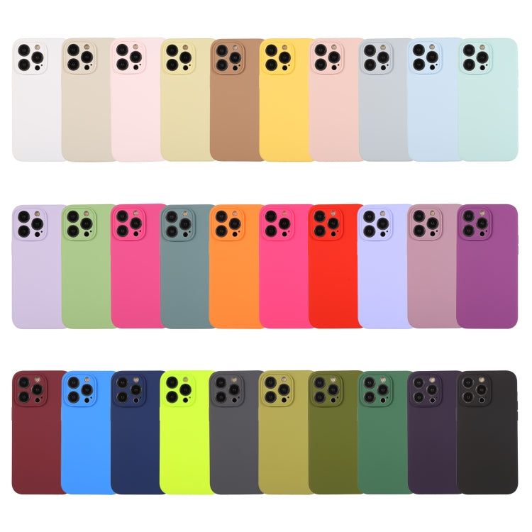 For iPhone 14 Plus Pure Color Liquid Silicone Fine Pore Phone Case(Creamy Yellow) - iPhone 14 Plus Cases by buy2fix | Online Shopping UK | buy2fix