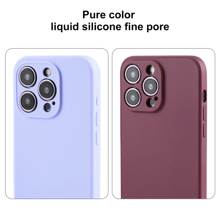 For iPhone 16 Pro Max Pure Color Liquid Silicone Fine Pore Phone Case(Black Currant) - iPhone 16 Pro Max Cases by buy2fix | Online Shopping UK | buy2fix