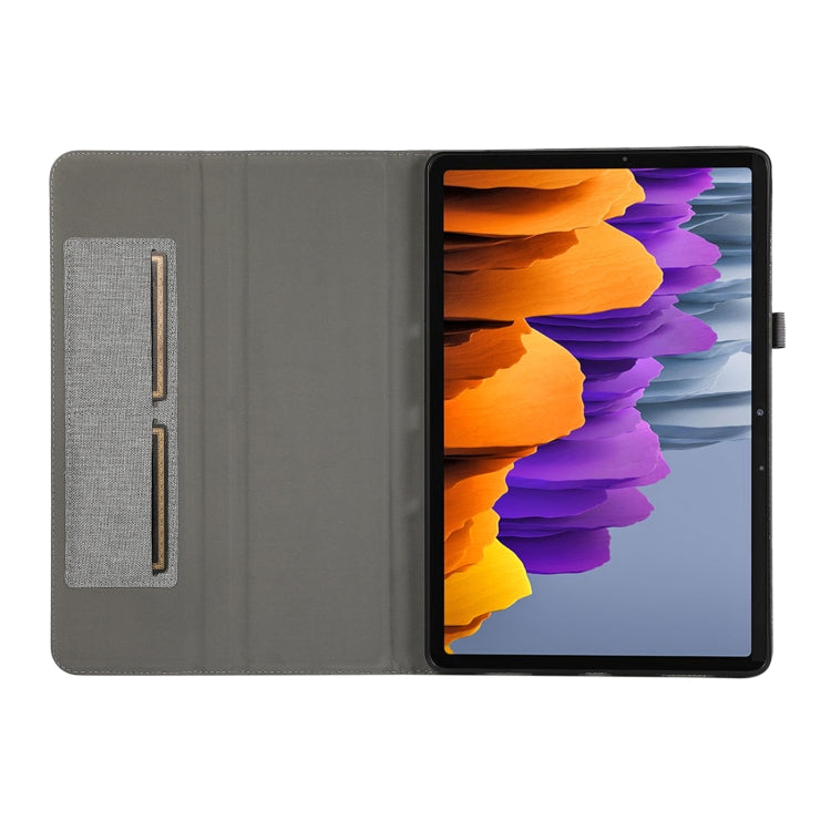 For Samsung Galaxy Tab S9+ Horizontal Flip TPU + Fabric PU Leather Tablet Case(Grey) - Galaxy Tab S9+ Cases by buy2fix | Online Shopping UK | buy2fix