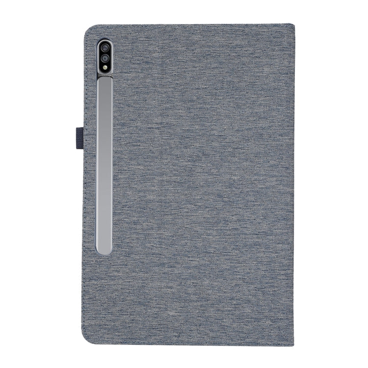 For Samsung Galaxy Tab S9 Ultra Horizontal Flip TPU + Fabric PU Leather Tablet Case(Dark Blue) - Galaxy Tab S9 Ultra Cases by buy2fix | Online Shopping UK | buy2fix