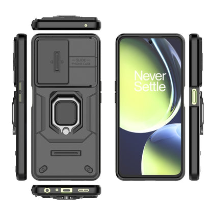 For OnePlus Nord CE 3 Lite 5G Sliding Camshield TPU + PC Shockproof Phone Case with Holder(Black) - OnePlus Cases by buy2fix | Online Shopping UK | buy2fix