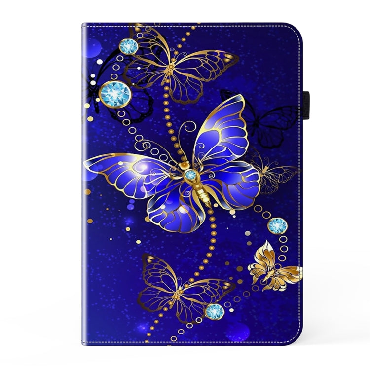 For Samsung Galaxy Tab S9 / S9 FE Crystal Texture Painted Leather Tablet Case(Diamond Butterflies) - Galaxy Tab S9 FE by buy2fix | Online Shopping UK | buy2fix