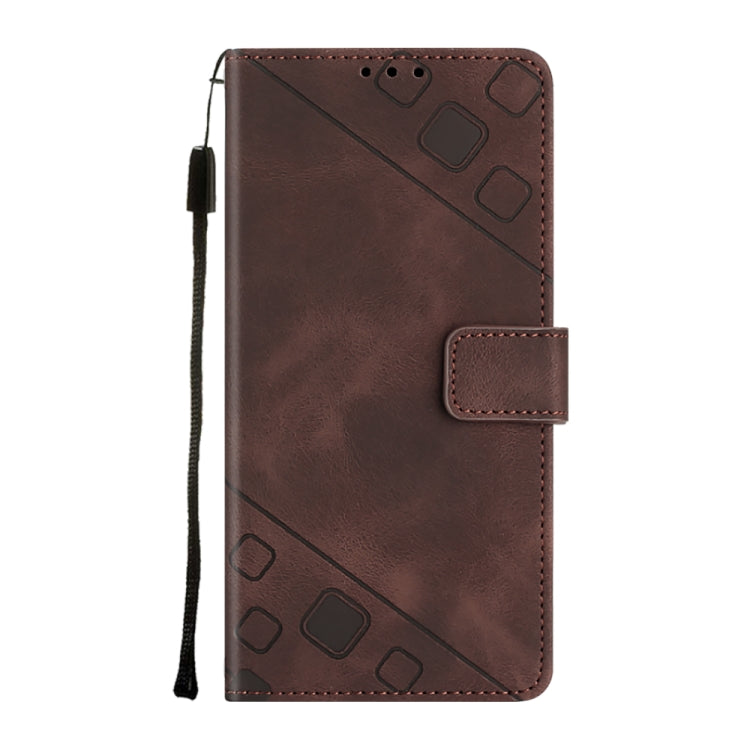 For Motorola Moto G Play 5G 2024 Skin Feel Embossed Leather Phone Case(Brown) - Motorola Cases by buy2fix | Online Shopping UK | buy2fix