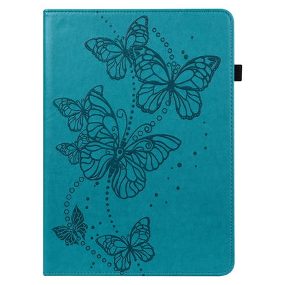 For Samsung Galaxy Tab S9 Embossed Butterfly Pattern Horizontal Flip Leather Tablet Case(Blue) - Galaxy Tab S9 Cases by buy2fix | Online Shopping UK | buy2fix