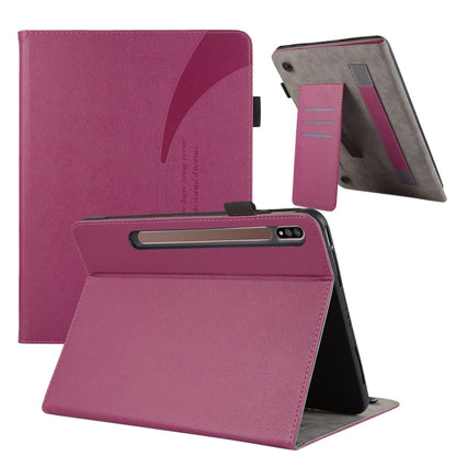 For Samsung Galaxy Tab S9 / S8 / S7 Litchi Texture Leather Sucker Tablet Case(Purple) - Other Galaxy Tab PC by buy2fix | Online Shopping UK | buy2fix