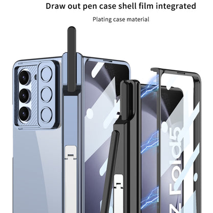 For Samsung Galaxy Z Fold5 5G GKK Integrated Push Lens Window Fold Hinge Phone Case with Pen Slots(Silver) - Galaxy Z Fold5 Cases by GKK | Online Shopping UK | buy2fix