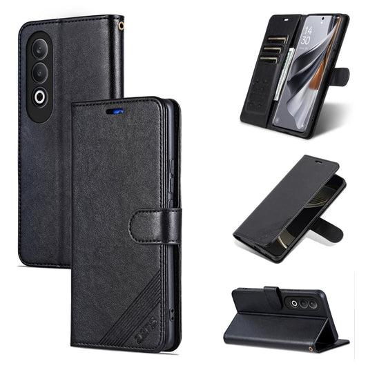 For OnePlus Nord CE4 AZNS Sheepskin Texture Flip Leather Phone Case(Black) - OnePlus Cases by AZNS | Online Shopping UK | buy2fix