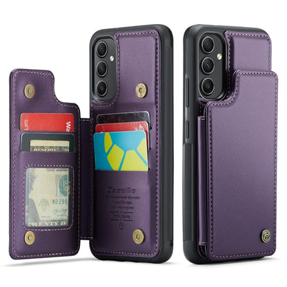 For Samsung Galaxy A54 5G CaseMe C22 Card Slots Holder RFID Anti-theft Phone Case(Purple) - Galaxy Phone Cases by CaseMe | Online Shopping UK | buy2fix