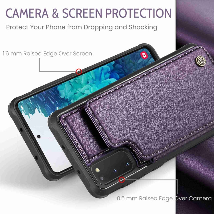 For Samsung Galaxy S20 FE CaseMe C22 Card Slots Holder RFID Anti-theft Phone Case(Purple) - Galaxy S20 FE Cases by CaseMe | Online Shopping UK | buy2fix