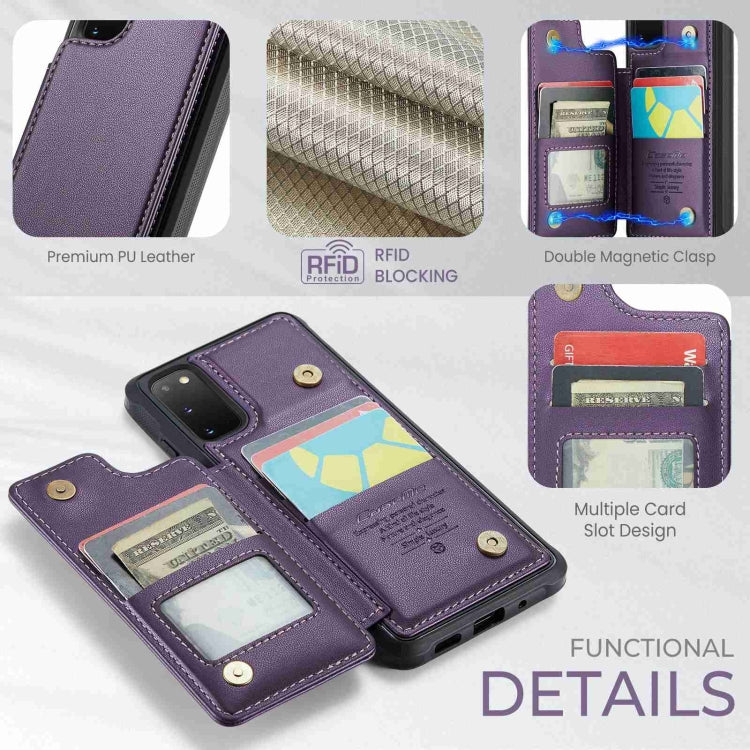 For Samsung Galaxy S20 FE CaseMe C22 Card Slots Holder RFID Anti-theft Phone Case(Purple) - Galaxy S20 FE Cases by CaseMe | Online Shopping UK | buy2fix