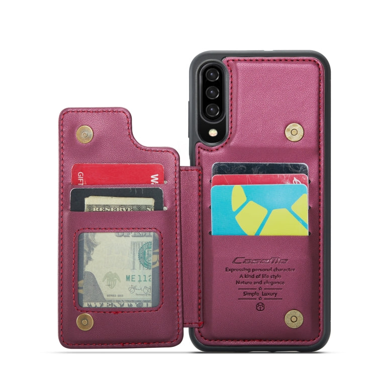 For Samsung Galaxy A30s/A50s/A50 CaseMe C22 Card Slots Holder RFID Anti-theft Phone Case(Wine Red) - Galaxy Phone Cases by CaseMe | Online Shopping UK | buy2fix