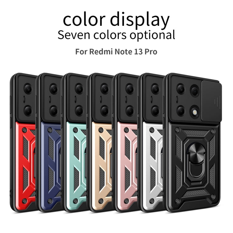 For Xiaomi Redmi Note 13 Pro 4G Global Sliding Camera Cover Design TPU Hybrid PC Phone Case(Red) - Note 13 Pro Cases by buy2fix | Online Shopping UK | buy2fix