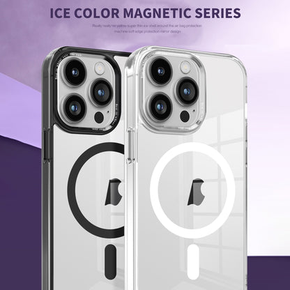 For iPhone 15 Pro Ice Color Magnetic Series PC + Acrylic Magsafe Phone Case(Black) - iPhone 15 Pro Cases by buy2fix | Online Shopping UK | buy2fix