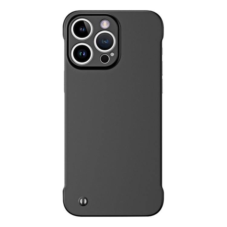 For iPhone 15 Pro Frameless Metallic Paint Hybrid PC Phone Case(Matte Black) - iPhone 15 Pro Cases by buy2fix | Online Shopping UK | buy2fix