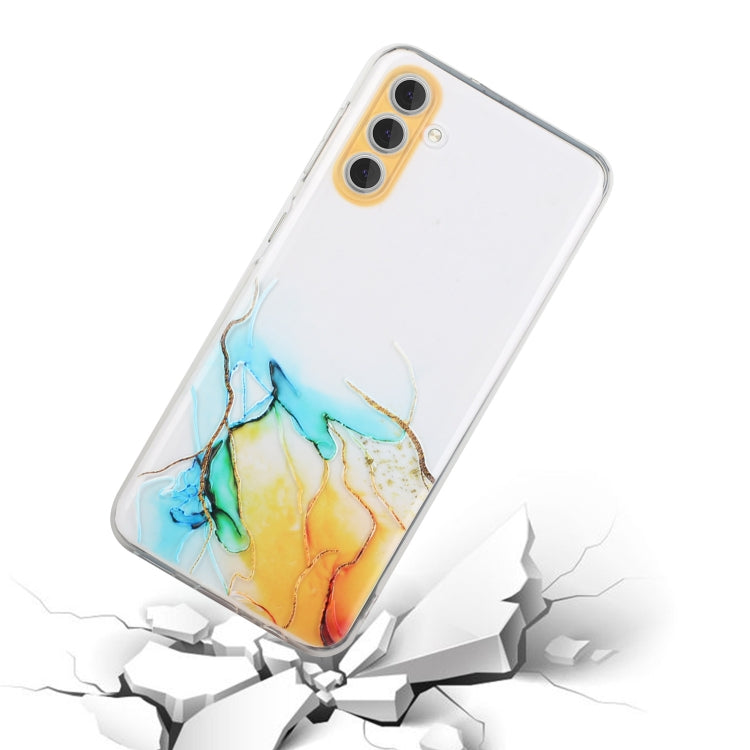 For Samsung Galaxy S24 5G Hollow Marble Pattern TPU Phone Case(Yellow) - Galaxy S24 5G Cases by buy2fix | Online Shopping UK | buy2fix