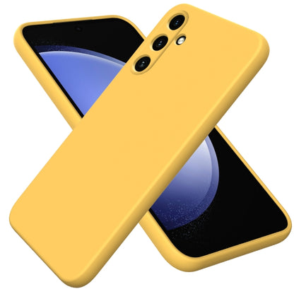 For Samsung Galaxy A35 5G Pure Color Liquid Silicone Shockproof Full Coverage Phone Case(Yellow) - Galaxy Phone Cases by buy2fix | Online Shopping UK | buy2fix