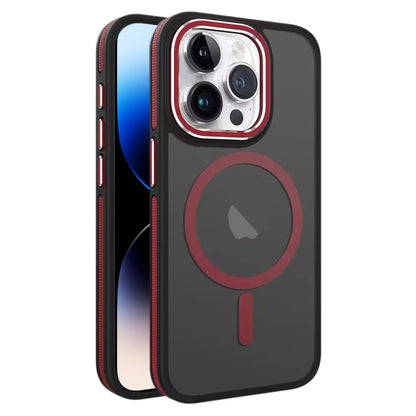 For iPhone 14 Pro Max Two-color Frosted MagSafe Magnetic Phone Case(Red) - iPhone 14 Pro Max Cases by buy2fix | Online Shopping UK | buy2fix