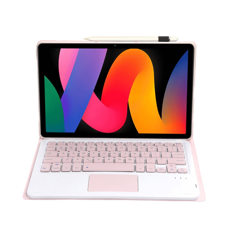 For Xiaomi Redmi Pad SE 11 inch A0N9-A Lambskin Texture Ultra-thin Detachable Bluetooth Keyboard Leather Case with Touchpad(Pink) - Others Keyboard by buy2fix | Online Shopping UK | buy2fix