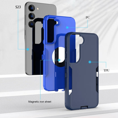 For Samsung Galaxy S25 Ultra / S24 Ultra 5G Magnetic 2 in 1 PC Hybrid TPU Phone Case(Royal Blue+Dark Blue) - Galaxy S24 Ultra 5G Cases by buy2fix | Online Shopping UK | buy2fix